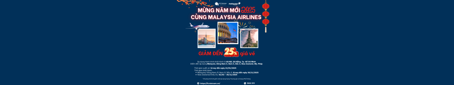 MỪNG NĂM MỚI 2025 CÙNG KHUYẾN MẠI MALAYSIA AIRLINES