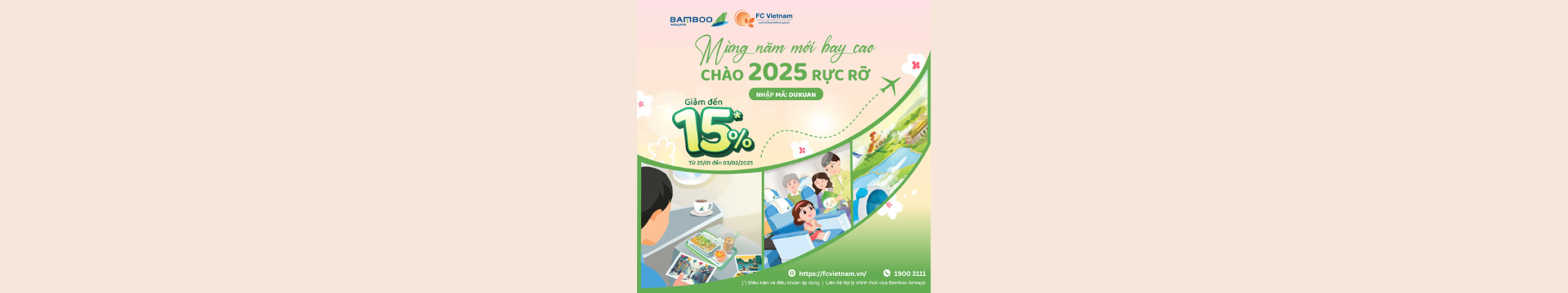 MỪNG NĂM MỚI BAY CAO, CHÀO 2025 RỰC RỠ – DU XUÂN TRỌN VẸN CÙNG BAMBOO AIRWAYS