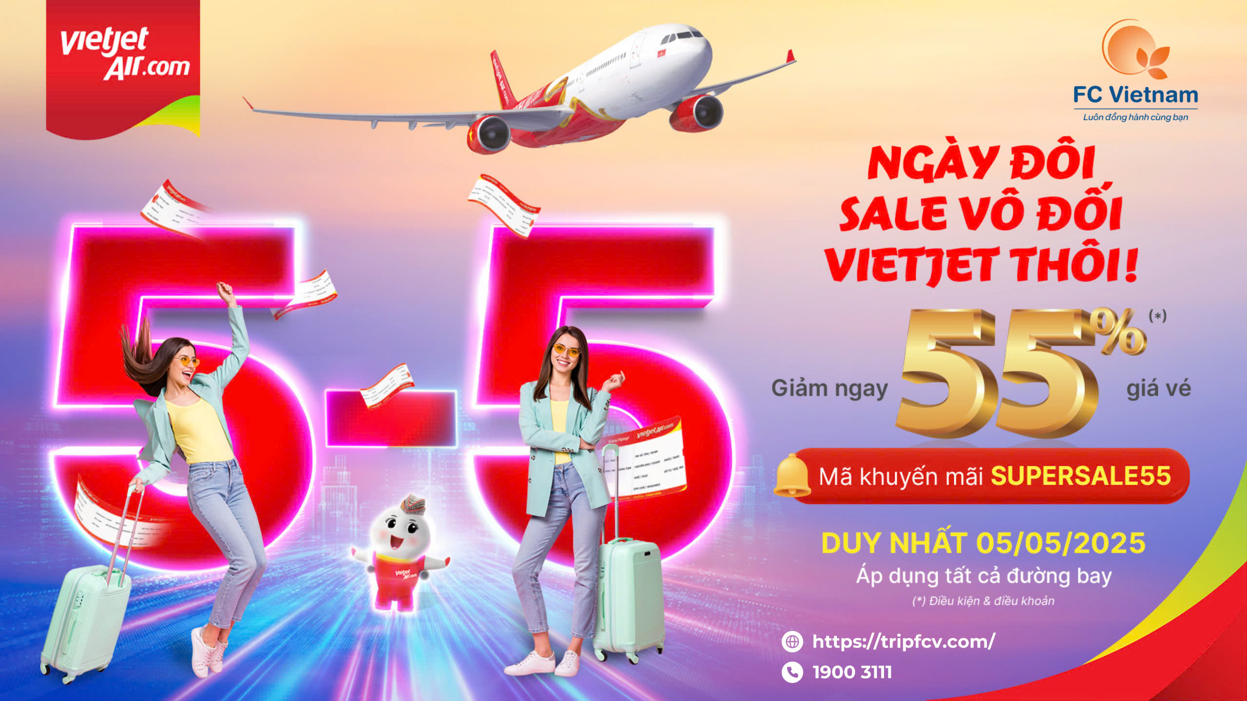 NGÀY ĐÔI, SALE VÔ ĐỐI, VIETJET AIR THÔI!