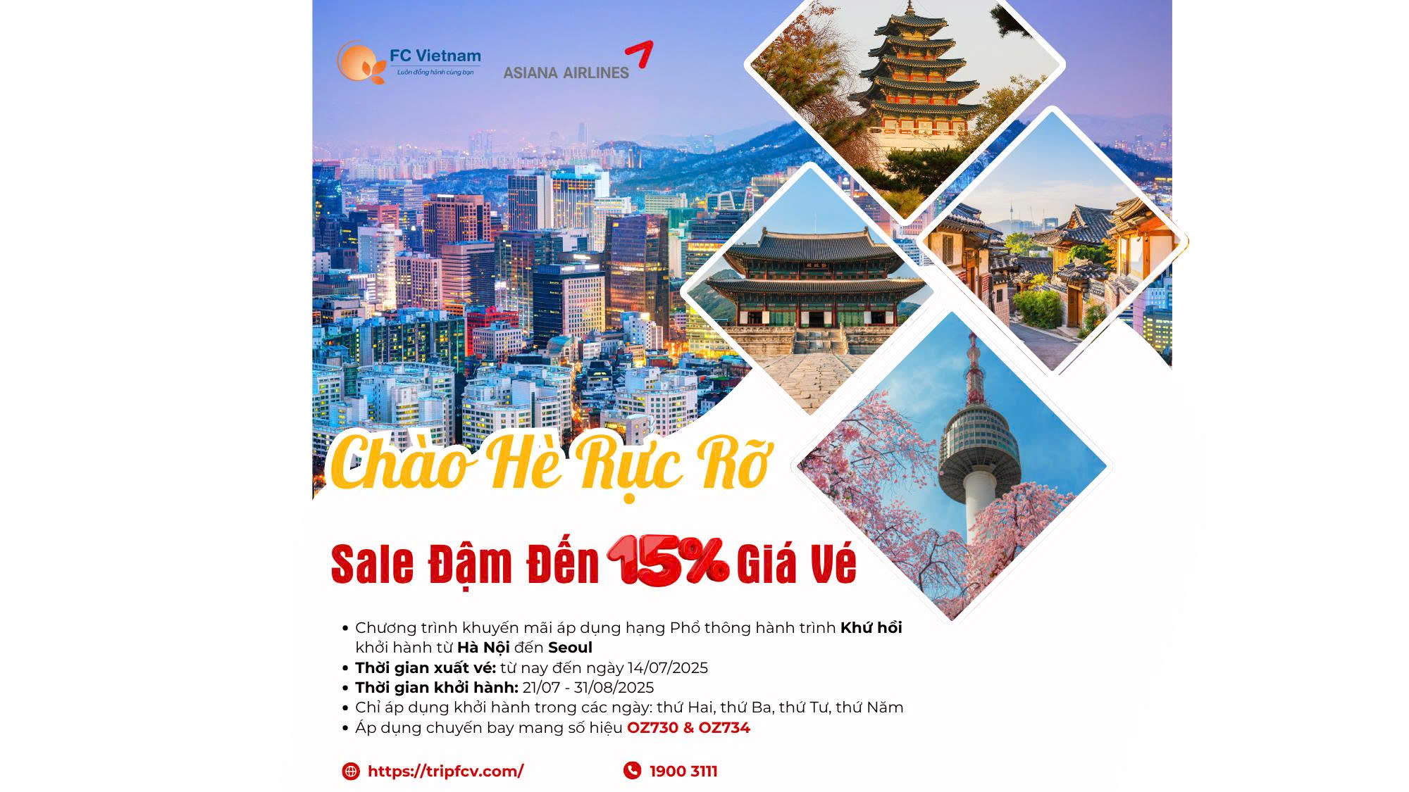 Cùng Asiana Airlines Chào Hè Rực Rỡ