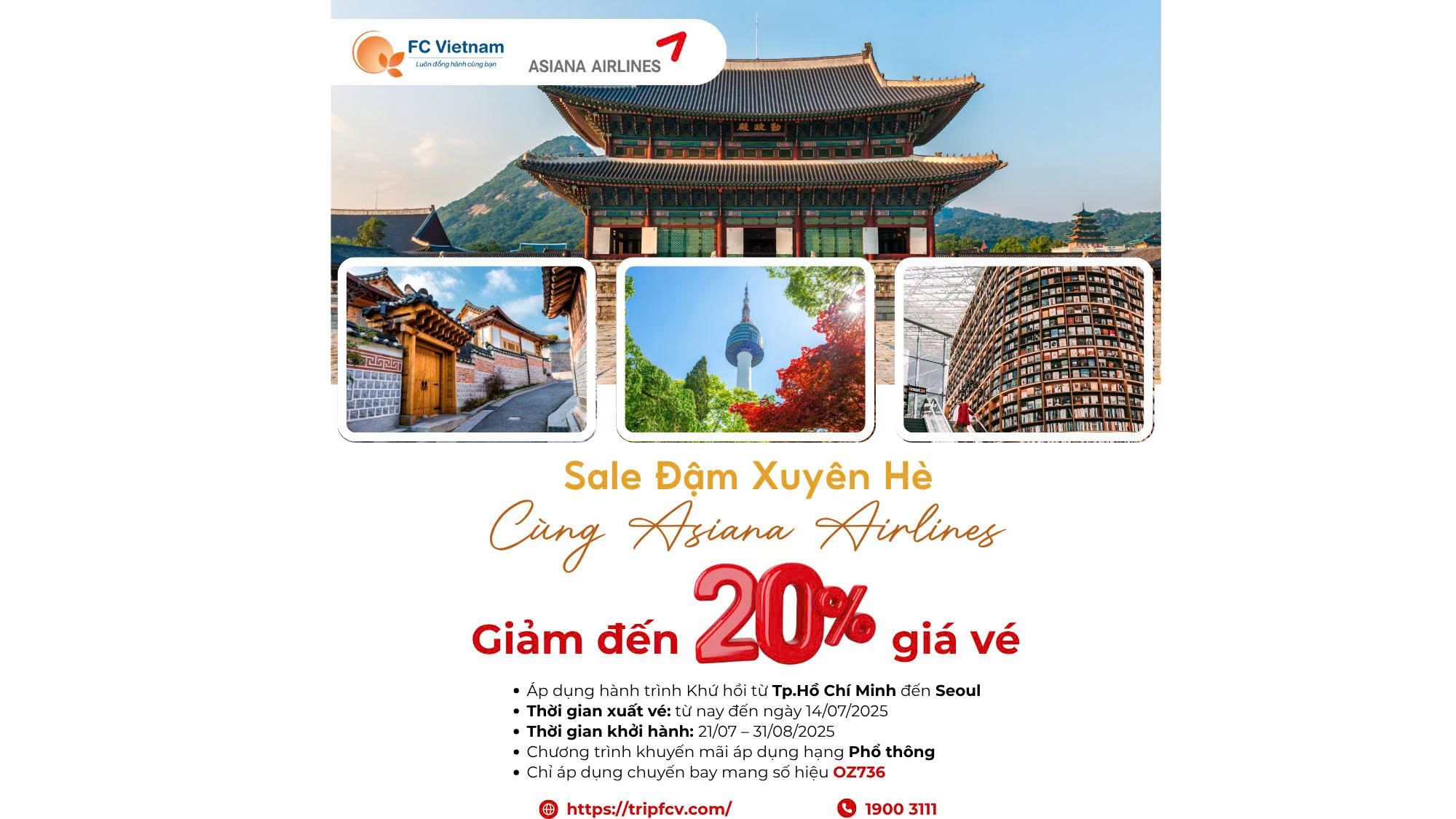 Sale Đậm Xuyên Hè Cùng Asiana Airlines
