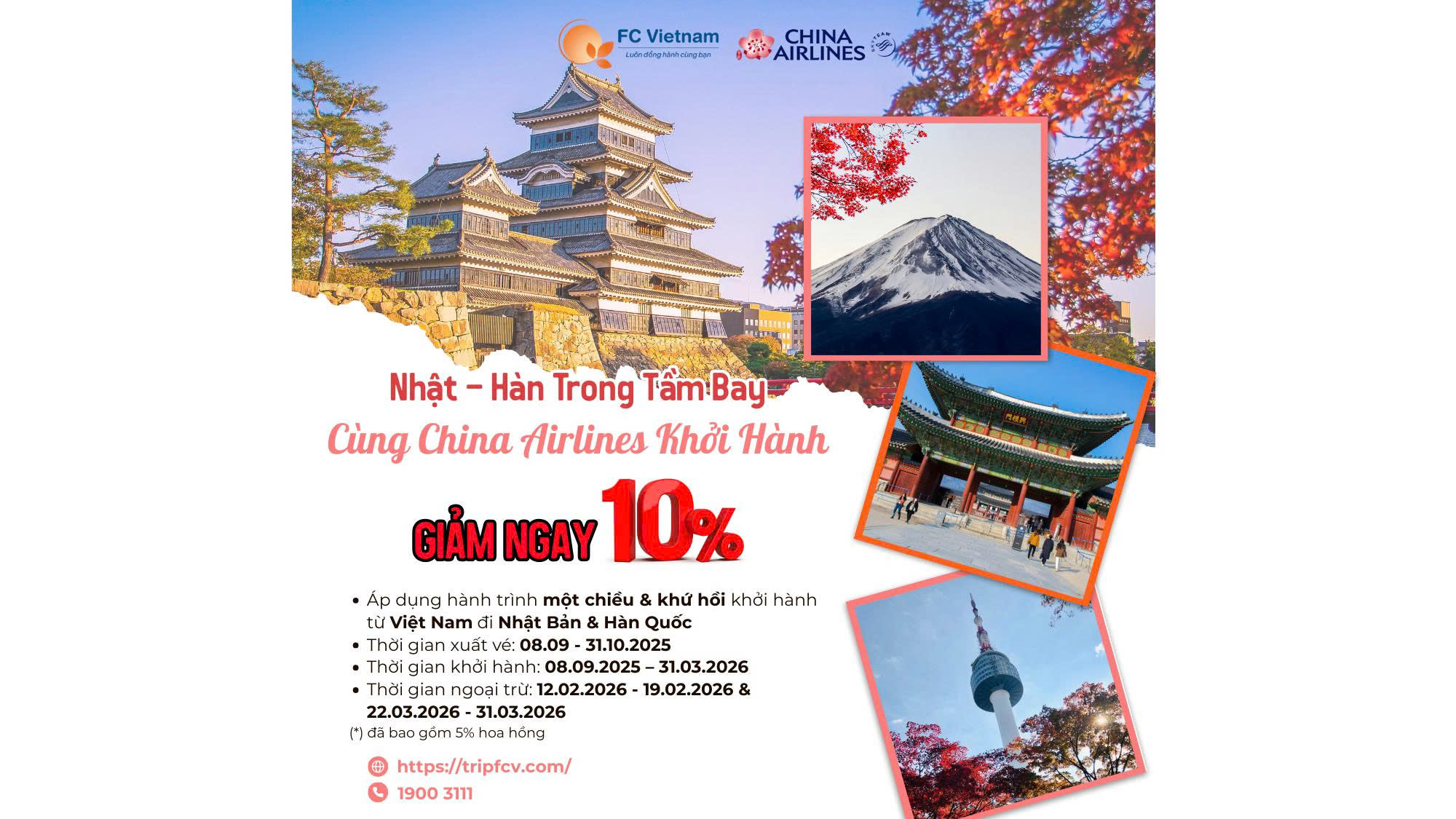 Nhật – Hàn Trong Tầm Bay | Cùng China Airlines Khởi Hành