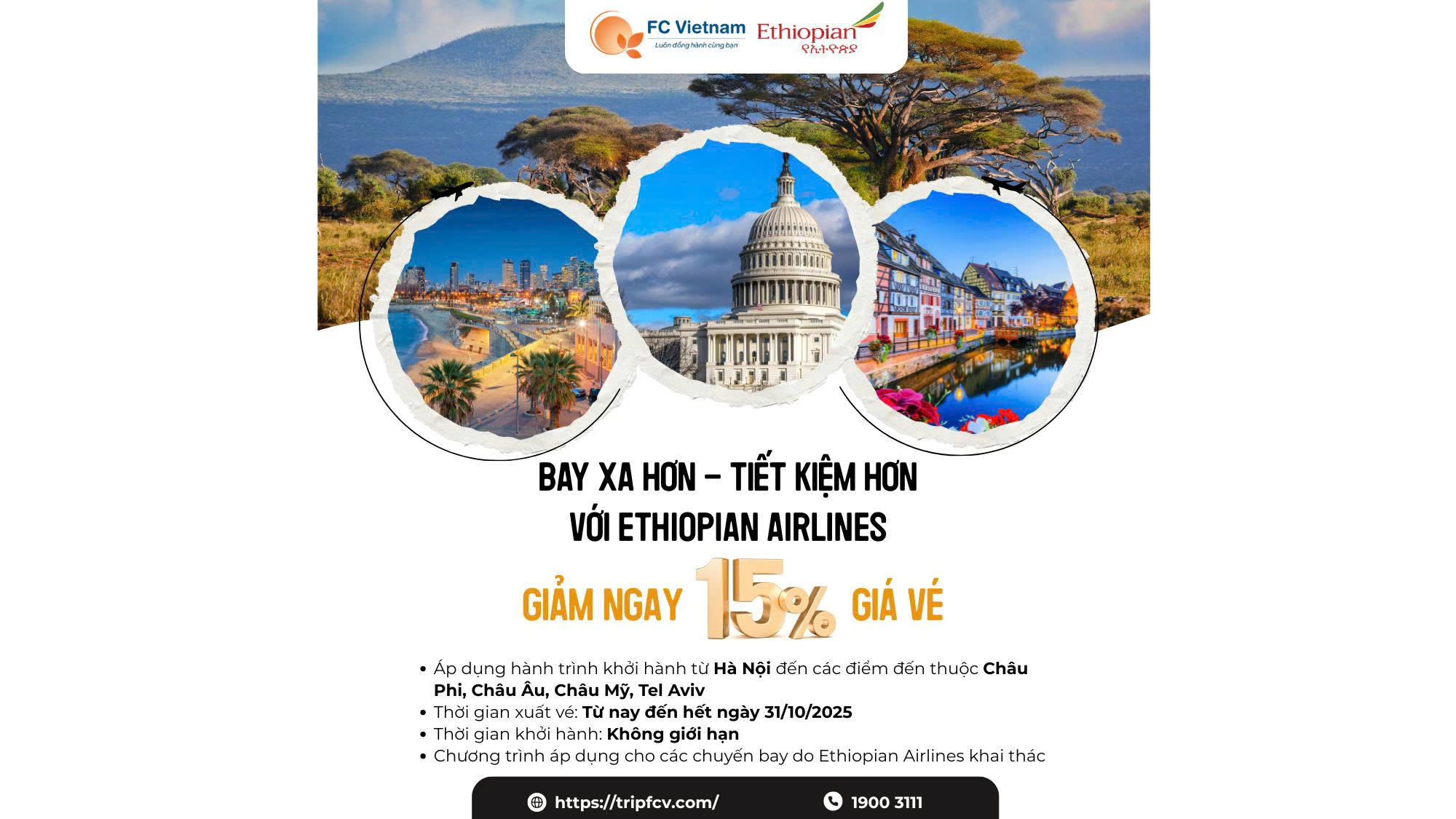 Bay Xa Hơn – Tiết Kiệm Hơn | Với Ethiopian Airlines