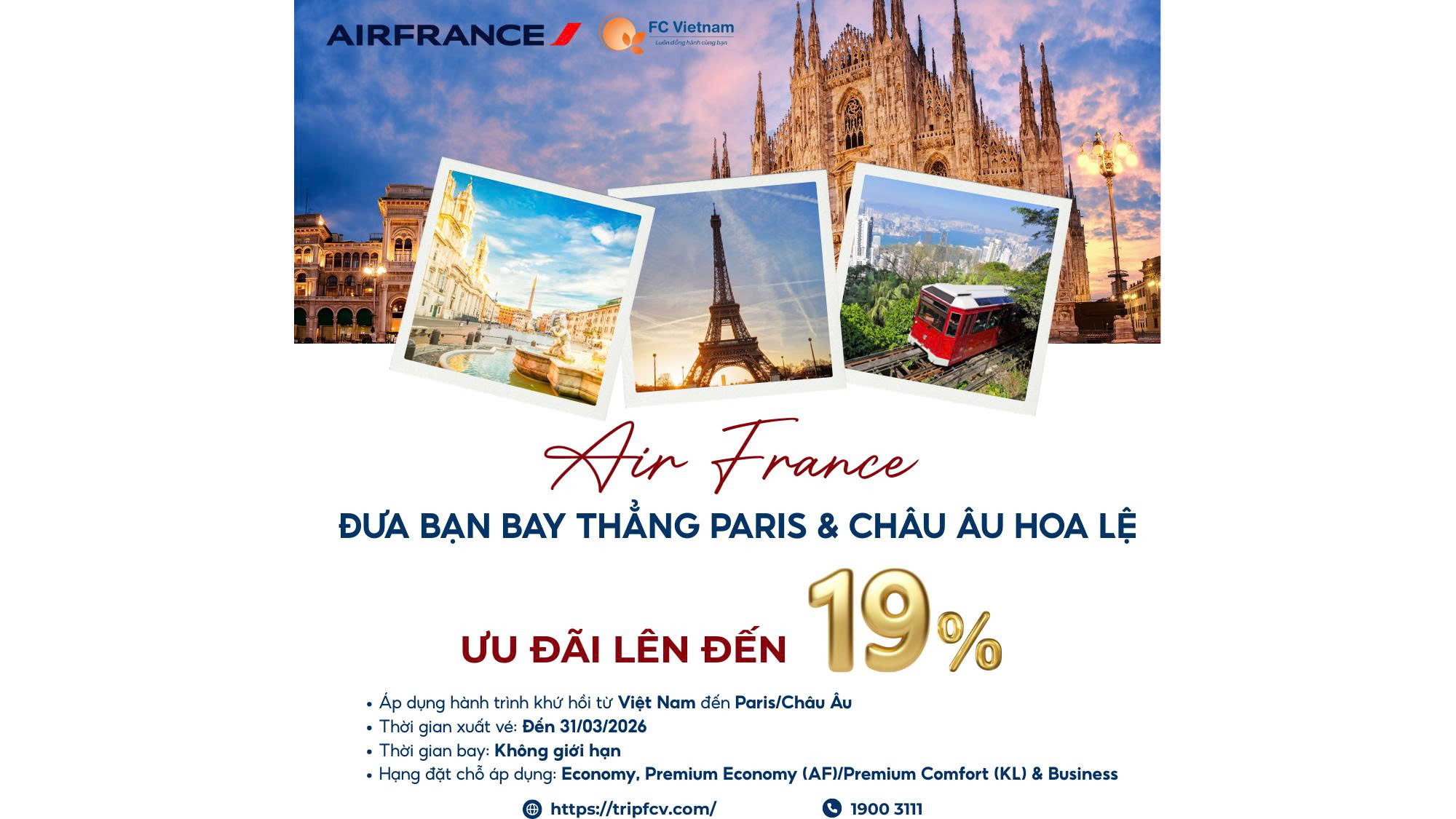 Air France đưa bạn bay thẳng Paris | Mở lối khám phá Châu Âu hoa lệ