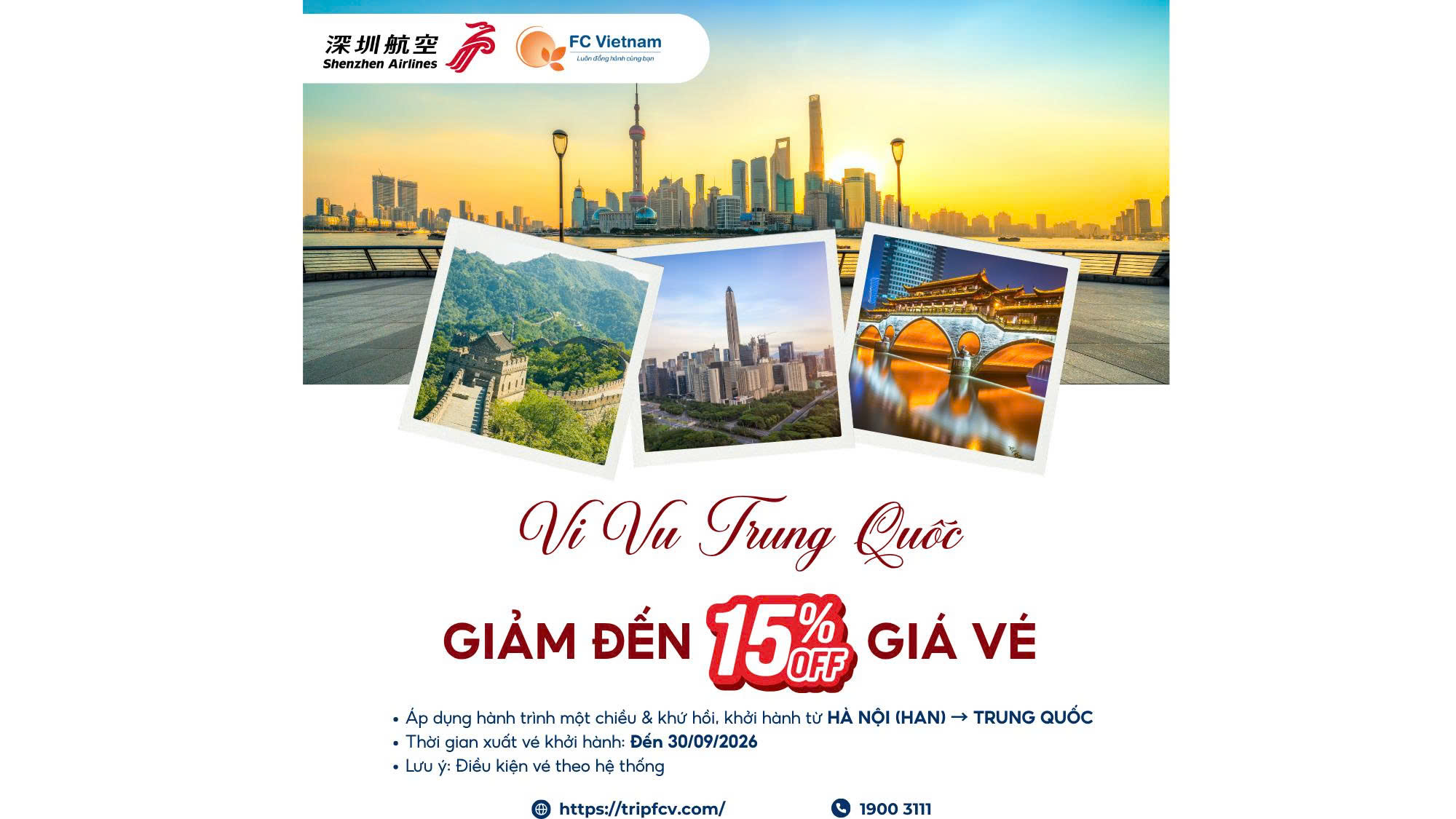 VI VU TRUNG QUỐC – DEAL ĐẸP LÊN ĐẾN 15%