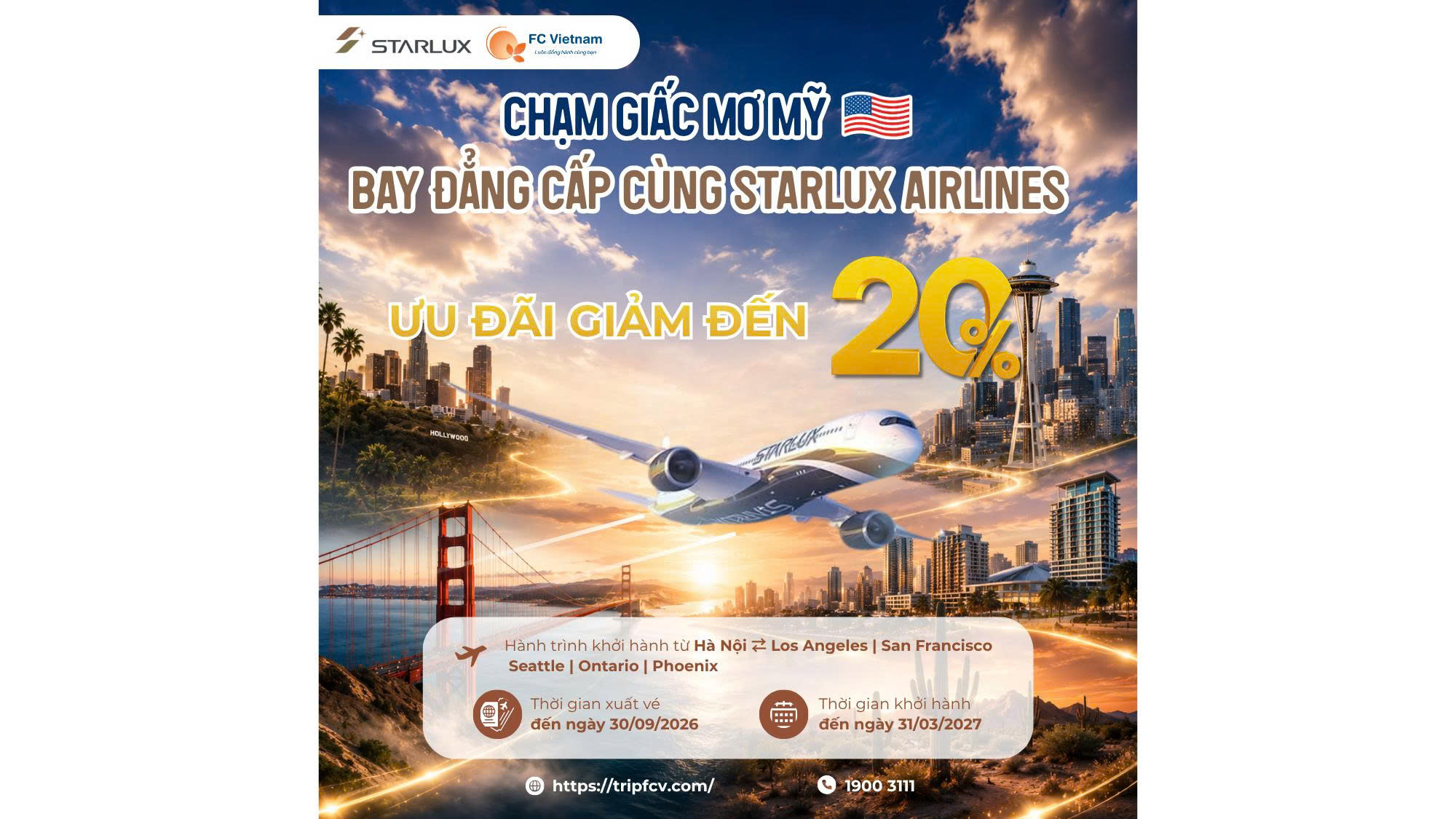 CHẠM GIẤC MƠ MỸ | BAY ĐẲNG CẤP CÙNG STARLUX AIRLINES