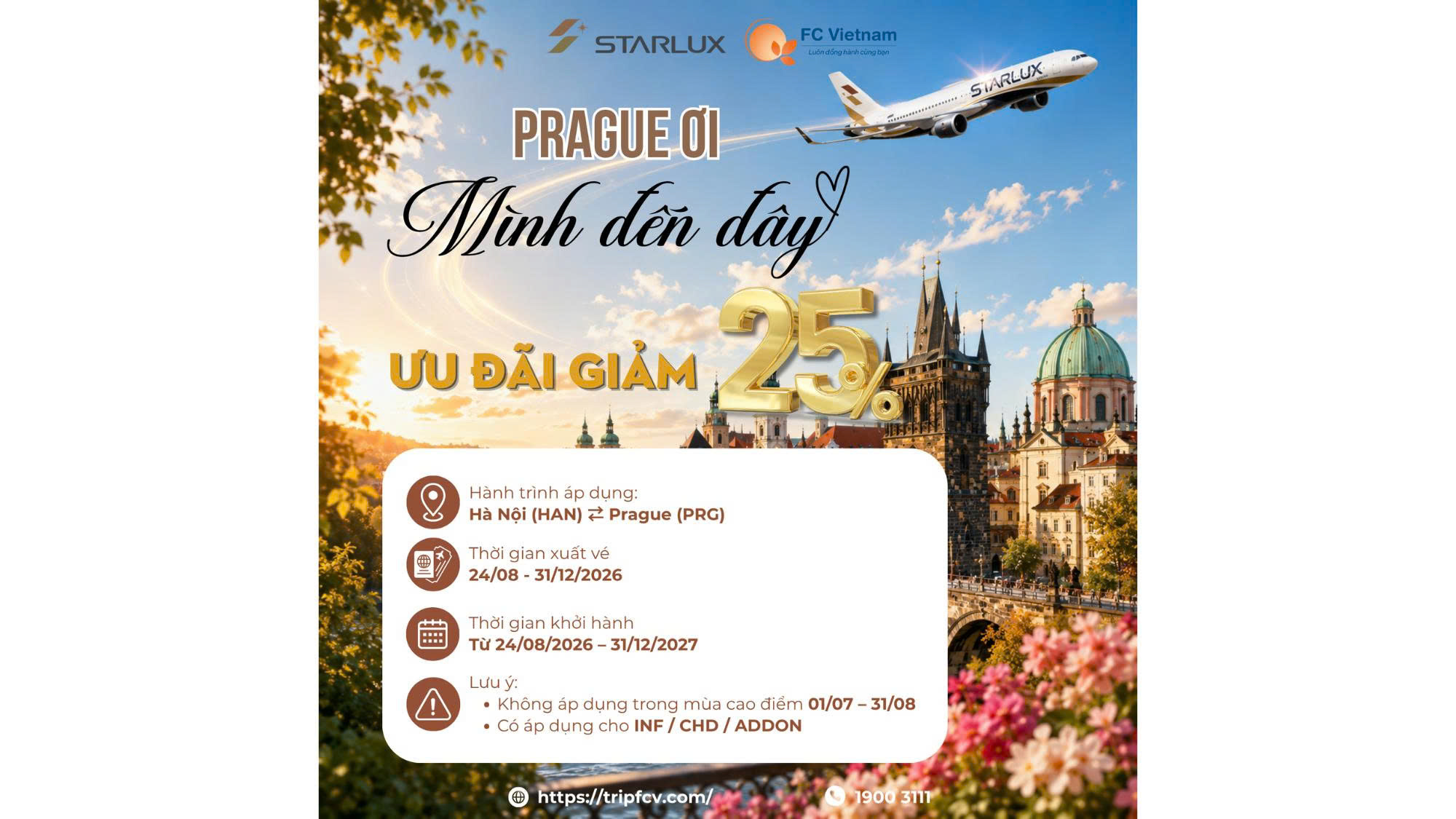 PRAGUE ƠI, MÌNH ĐẾN ĐÂY – DEAL ĐẾN 25% CÙNG STARLUX!